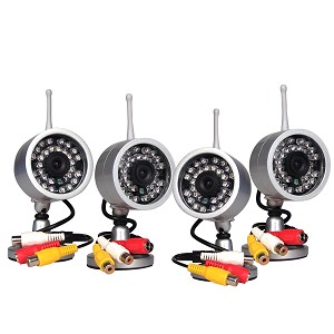 Four Wireless Infrared Day/Night Color Cameras and Receiver - Click Image to Close